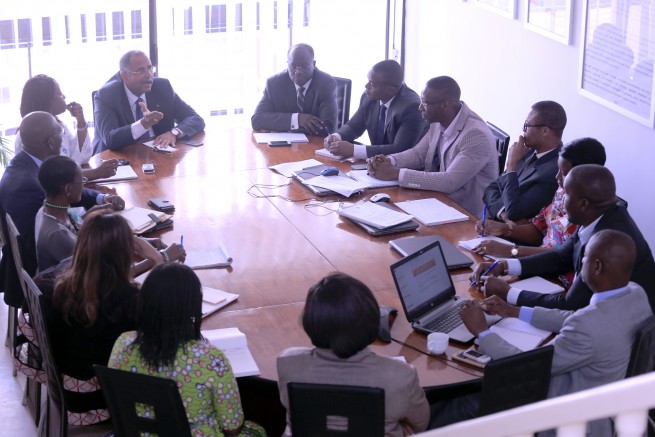 Le nouveau Secr&eacute;taire G&eacute;n&eacute;ral de la Pr&eacute;sidence de la R&eacute;publique, M. le Ministre ACHI Patrick rencontre l&rsquo;&eacute;quipe de la Coordination Nationale